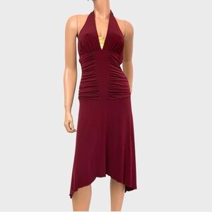 Fairygrunge Vintage Women’s Sz.M Burgundy Halter Dress High-Low ~Y2K Party Glam